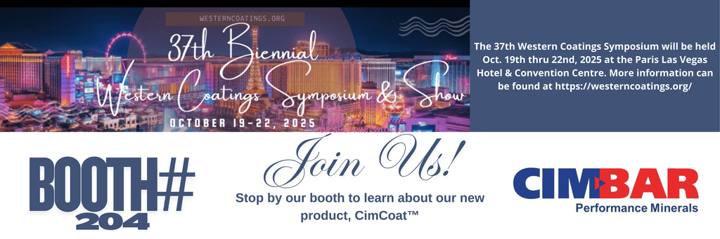 Cimbar Performance Minerals at 2025 Western Coatings Show Flyer
