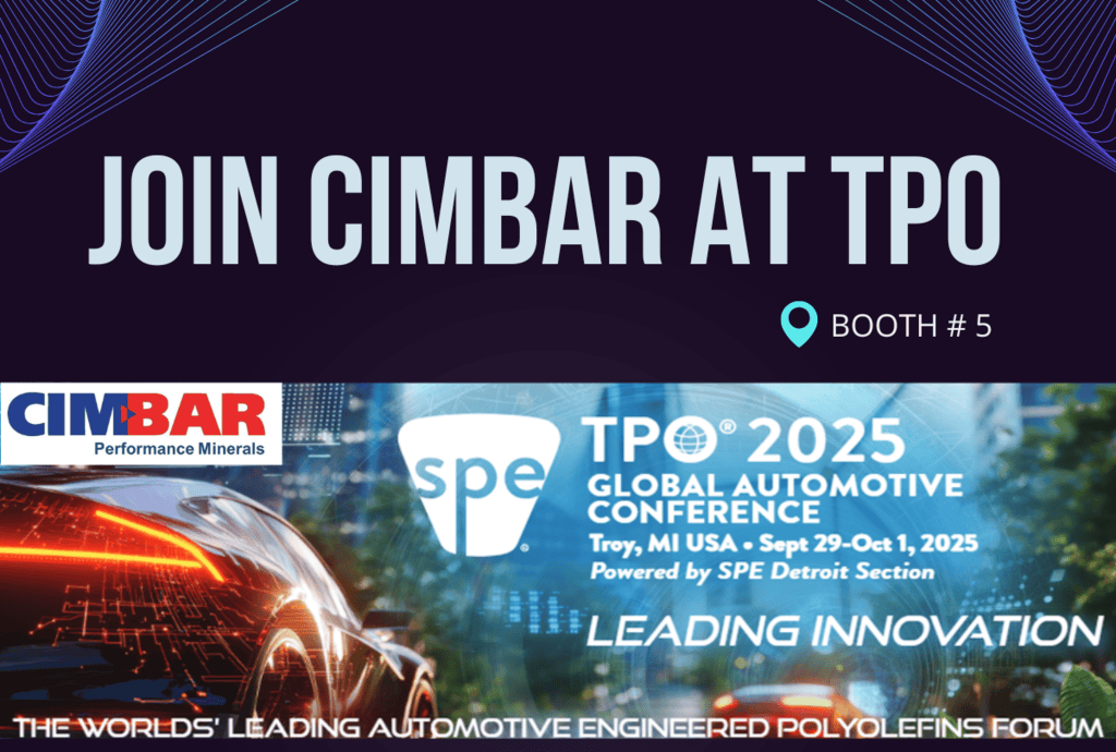 Cimbar Booth #5 at 2025 SPE TPO Automotive Conference flyer